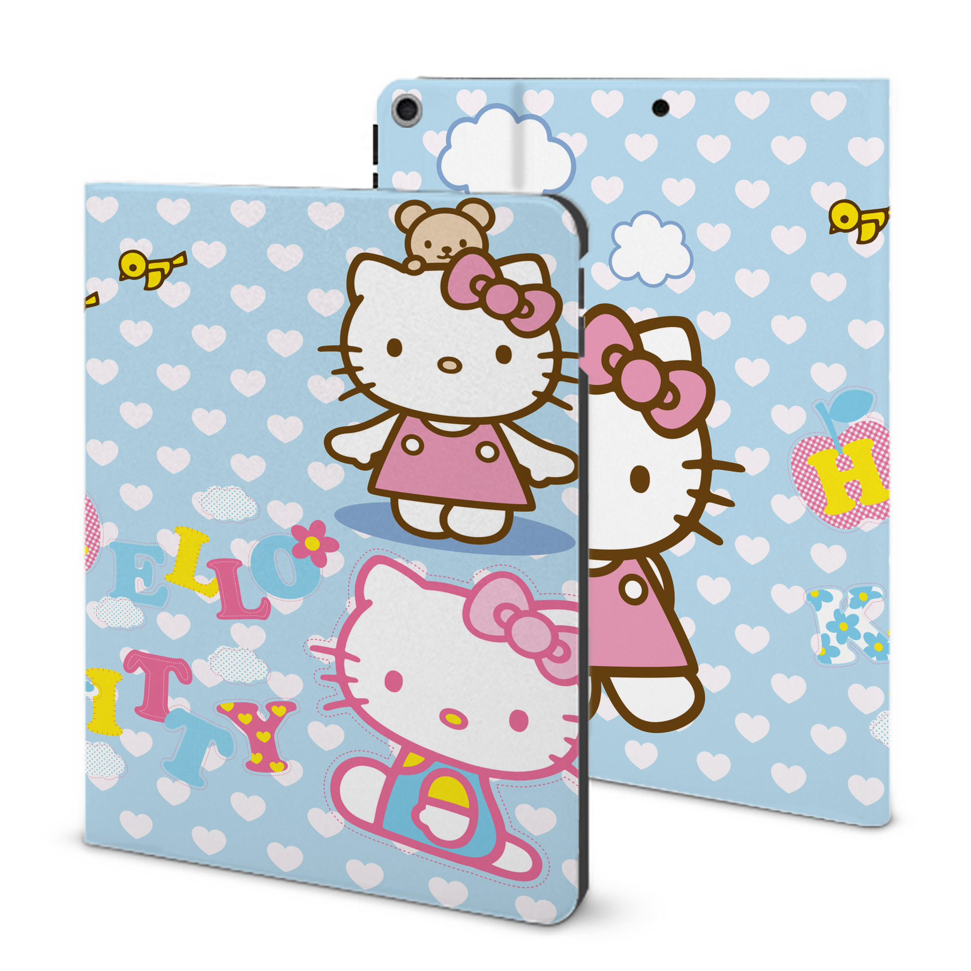 （画像用） Hello Kitty ハローキティ IPad ケース ブック型 PUレザー TPU 耐衝撃 軽量 薄型 ペン収納なし 全面保護 IPad 各モデル対応